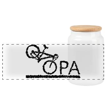 bester Opa Fahrrad Mountainbike Radeln Kritzeln - Panorama Keksdose mit Holzdeckel - Weiß - Vorne