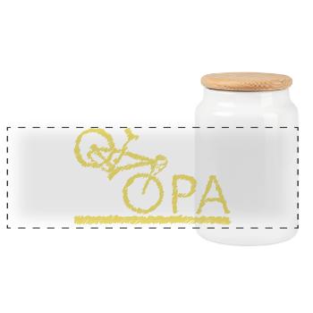 bester Opa Fahrrad Mountainbike Radeln Kritzeln - Panorama Keksdose mit Holzdeckel - Weiß - Vorne
