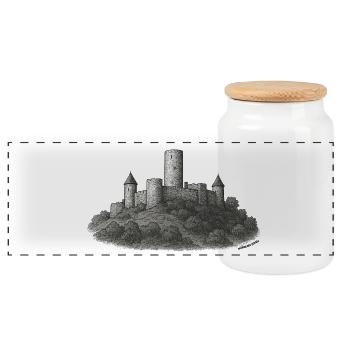Le Nürburg (blanc) - Boîte à biscuits avec couvercle en bois - blanc - Devant