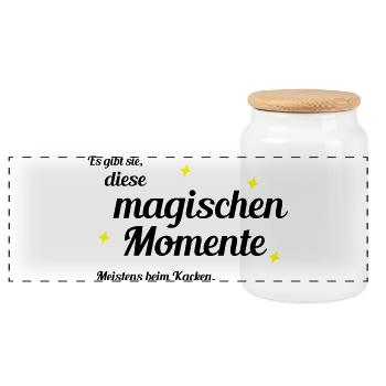 Magical moments - Panoramic Cookie Jar with Wooden Lid - white - Front