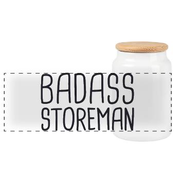 Storeman Badass - Panorama Keksdose mit Holzdeckel - Weiß - Vorne
