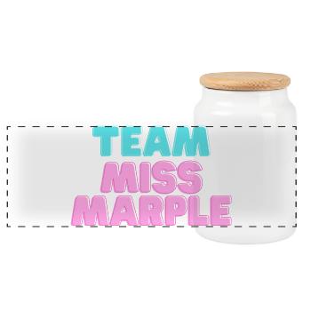 Team Miss Marple colored - Panoramic Cookie Jar with Wooden Lid - white - Front