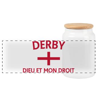 Derby Angleterre Dieu et mon droit - Boîte à biscuits avec couvercle en bois - blanc - Devant