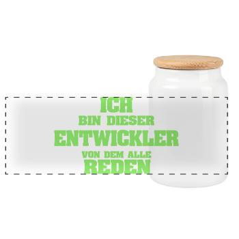 Developer as a profession - Panoramic Cookie Jar with Wooden Lid - white - Front