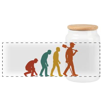 Évolution des passionnés de détection de métaux - Boîte à biscuits avec couvercle en bois - blanc - Devant