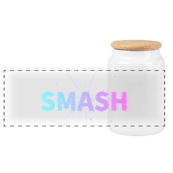 Tennis & Padel Smash Design für Spieler - Panorama Keksdose mit Holzdeckel - Weiß - Vorne