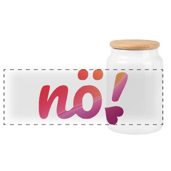 Non, dégradé néon rose & violet avec le slogan Non. - Boîte à biscuits avec couvercle en bois - blanc - Devant
