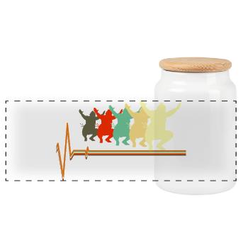 Lutteur de sumo battement de cœur Art martial rétro japonais - Boîte à biscuits avec couvercle en bois - blanc - Devant