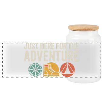 Adventure Boots Compass Tent - Panoramic Cookie Jar with Wooden Lid - white - Front