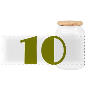 10. 10 YEARS. 10th ANNIVERSARY. 10 YEAR ANNIVERSARY. - Panoramic Cookie Jar with Wooden Lid - white - Front