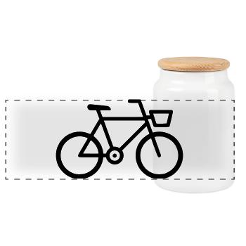 Profil de l’icône vélo Fahrrad - Boîte à biscuits avec couvercle en bois - blanc - Devant