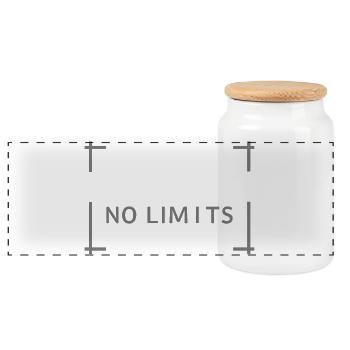 Glass Walls No Limits Padel Tennis Court Look - Panoramic Cookie Jar with Wooden Lid - white - Front