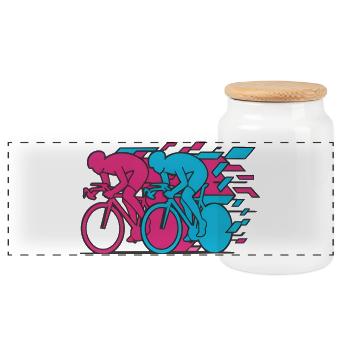 Vélo de route Vélo Vélo Sport Vélo VTT - Boîte à biscuits avec couvercle en bois - blanc - Devant