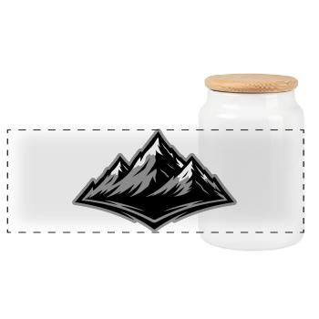 Berge Symbol Alpen - Panorama Keksdose mit Holzdeckel - Weiß - Vorne