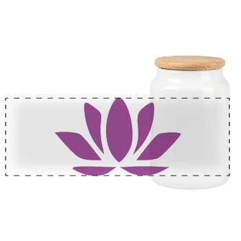 Lotus Flower Lotus Flower Violet Flower Flower Yoga - Panoramic Cookie Jar with Wooden Lid - white - Front