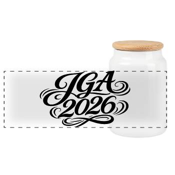 Jga 2026 Bachelor Party - Panoramic Cookie Jar with Wooden Lid - white - Front