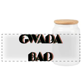 gwada_bad - Panoramic Cookie Jar with Wooden Lid - white - Front