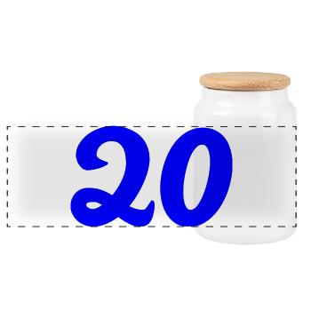 20. 20e ANNIVERSAIRE. ANNIVERSAIRE 20 ANS. 20 ANS. - Boîte à biscuits avec couvercle en bois - blanc - Devant
