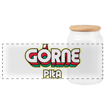 Górne Piła. Nom du district rétro - Boîte à biscuits avec couvercle en bois - blanc - Devant