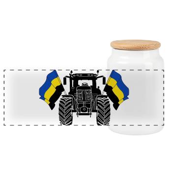 Gelderland_Tractor_Pride - Boîte à biscuits avec couvercle en bois - blanc - Devant