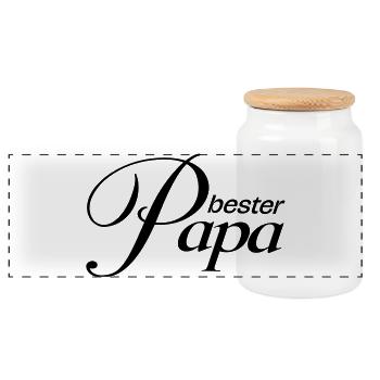 Meilleur papa ! - Boîte à biscuits avec couvercle en bois - blanc - Devant