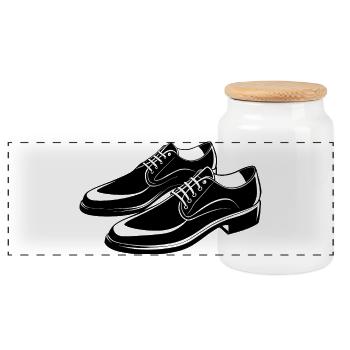 LUXURY MAN SHOES - Panoramic Cookie Jar with Wooden Lid - white - Front