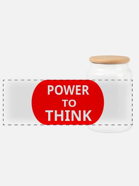 power_to_think - Panorama Keksdose mit Holzdeckel - Weiß