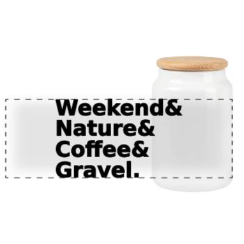 Weekend Nature Coffee Gravel - Panorama Keksdose mit Holzdeckel - Weiß - Vorne