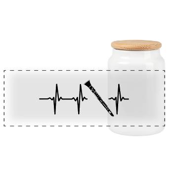 UN COEUR QUI BAT POUR LA CLARINETTE ! - Boîte à biscuits avec couvercle en bois - blanc - Devant