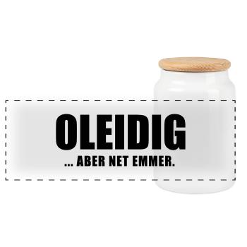 Oleidig - Panorama Keksdose mit Holzdeckel - Weiß - Vorne