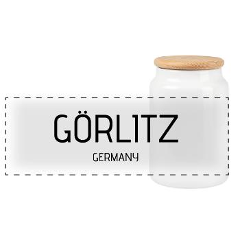 Görlitz - Panorama Keksdose mit Holzdeckel - Weiß - Vorne