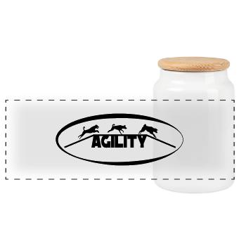 Agility - Panorama Keksdose mit Holzdeckel - Weiß - Vorne