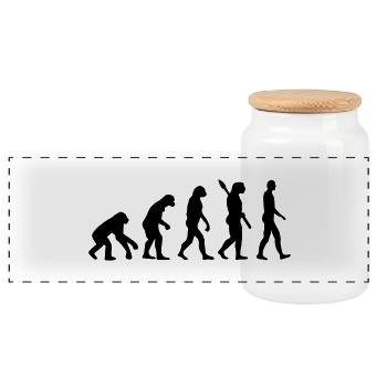 Evolution - Panorama Keksdose mit Holzdeckel - Weiß - Vorne