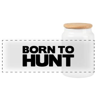 born to hunt - Panorama Keksdose mit Holzdeckel - Weiß - Vorne