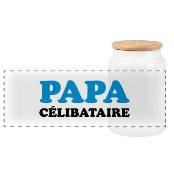 Single Dad - Panoramic Cookie Jar with Wooden Lid - white - Front