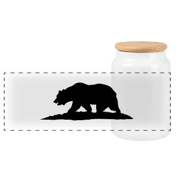 California - Panorama Keksdose mit Holzdeckel - Weiß - Vorne
