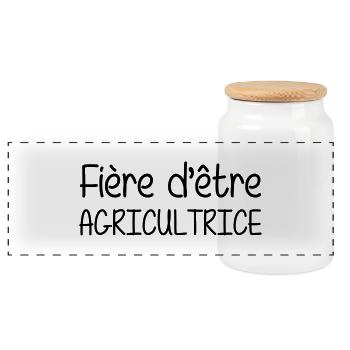 Fière d'être Agricultrice - Boîte à biscuits avec couvercle en bois - blanc - Devant