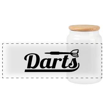 darts_1_f1 - Panorama Keksdose mit Holzdeckel - Weiß - Vorne