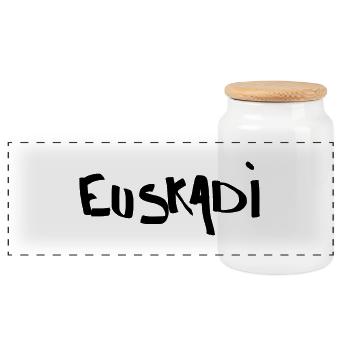 Euskadi Basque - Boîte à biscuits avec couvercle en bois - blanc - Devant