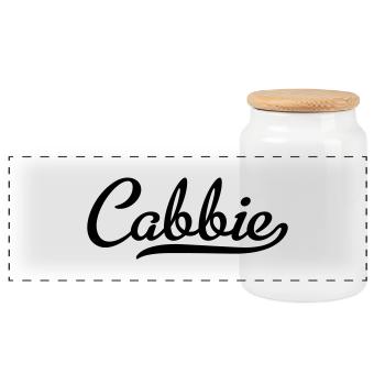 Chauffeur de taxi - Boîte à biscuits avec couvercle en bois - blanc - Devant
