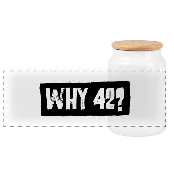 La question de la réponse à tout ? - Boîte à biscuits avec couvercle en bois - blanc - Devant
