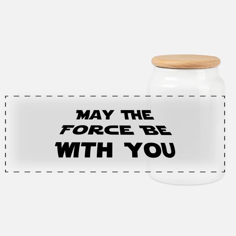 may the force be with you - Star Wars Zitat - Panorama Keksdose mit Holzdeckel - Weiß