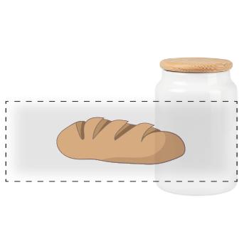 pain - Boîte à biscuits avec couvercle en bois - blanc - Devant