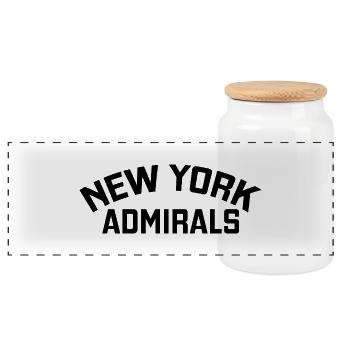 New Yorker Admiräle - Panorama Keksdose mit Holzdeckel - Weiß - Vorne