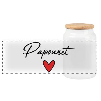 FATHER'S DAY. HAPPY FATHER'S DAY. DAD. HAPPY BIRTHDAY. - Panoramic Cookie Jar with Wooden Lid - white - Front
