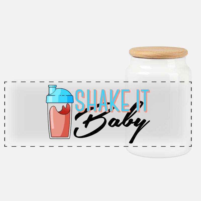 Shake it Baby - Panorama Keksdose mit Holzdeckel - Weiß