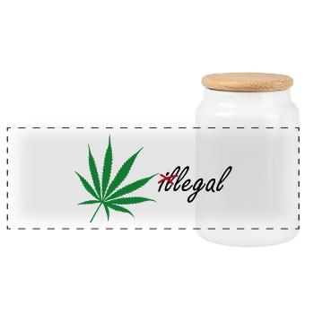 (il)legal Cannabis legalize it - Panorama Keksdose mit Holzdeckel - Weiß - Vorne