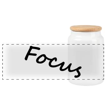 Focus - Panorama Keksdose mit Holzdeckel - Weiß - Vorne