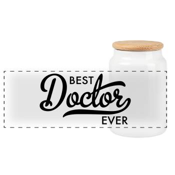 best doctor ever - Panorama Keksdose mit Holzdeckel - Weiß - Vorne