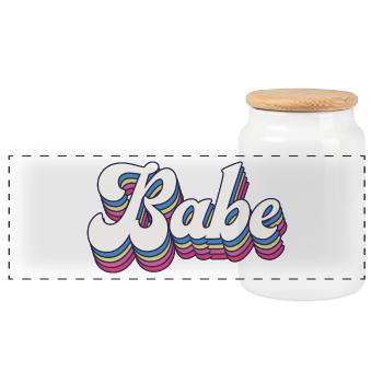 Retro Style Babe - Cadeau d’enterrement de vie de jeune fille - Boîte à biscuits avec couvercle en bois - blanc - Devant